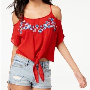 Polly & Esther Juniors' Red Embroidered